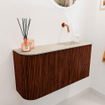 Mondiaz JOYA-DLUX Meuble de salle de bains 81,6cm - arrondi gauche couleur Ruby - Vasque FAYE position Droite Sans trou de robinet couleur Frappe SW1423498