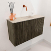 Mondiaz JOYA-DLUX 70cm meuble de salle de bains - couleur Shadow - Vasque FAYE position Milieu Sans trou de robinet couleur Frappe. SW1422687