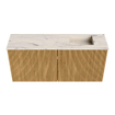 Mondiaz JOYA-DLUX 90cm meuble de salle de bains - couleur Oak - Vasque FAYE position Droite Sans trou de robinet couleur Nata. SW1424013