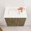 Mondiaz JOYA Meuble de toilette 40cm - couleur Dusk - Lavabo FAYE position Gauche 1 trou de robinet couleur Talc SW1421546