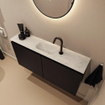 MONDIAZ TURE-DLUX meuble WC 100 cm Urban. EDEN lavabo Opalo position milieu. Avec 1 trou de robinet. SW1104150