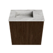 Mondiaz JOYA-DLUX Meuble de salle de bains - 40cm - couleur Walnut - Vasque FAYE position Gauche Sans trou de robinet couleur Glace SW1422336