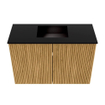 Mondiaz JOYA 60cm toiletmeubel - kleur Oak - Wastafel FAYE positie Midden 1 kraangat kleur Urban. SW1421168
