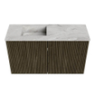 Mondiaz JOYA-DLUX 70cm meuble de salle de bains - couleur Shadow - Vasque FAYE position Gauche 1 trou de robinet couleur Glace. SW1422746