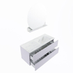 MONDIAZ VICA-DLUX Ensemble meuble de salle de bains - 110cm - meuble bas Cale - 2 tiroirs - lavabo encastré Cloud à droite - sans trous de robinet - version haute 60cm - Opalo SW1088728