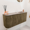 Mondiaz JOYA-DLUX Meuble de salle de bains 91.6cm - arrondi gauche couleur Dusk - Vasque FAYE position Droite 1 trou de robinet couleur Saba. SW1426088