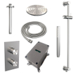 BRAUER Brushed Edition Regendoucheset inbouw - hoofddouche 20 cm - 2 functies - glijstang - inclusief inbouwdeel - handdouche Staaf 1 standen - geborsteld RVS PVD SW538428