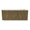 Mondiaz JOYA-DLUX Meuble de toilette 101,6 cm - arrondi gauche couleur Dusk - Vasque FAYE position Droite 1 trou de robinet couleur Meli. SW1425857