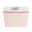 MONDIAZ TURE-DLUX Meuble toilette - 60cm - Rosee - EDEN - vasque Ostra - position gauche - sans trou de robinet SW1105039