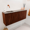 Mondiaz JOYA-DLUX Meuble de salle de bains 100cm - couleur Ruby - Vasque FAYE position Gauche Sans trou de robinet couleur Oza SW1425518
