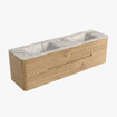 Mondiaz CIRO-DLUX Ensemble de meubles de salle de bains - 170x45x50cm - lavabo solid surface Frappe - 2 vasques Double - sans trous de robinet - 4 tiroirs - Chêne SW1530896