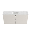 MONDIAZ TURE-DLUX Meuble toilette - 100cm - Linen - EDEN - vasque Opalo - position centrale - 1 trou de robinet SW1104406