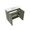 MONDIAZ TURE-DLUX Meuble toilette - 60cm - Army - EDEN - vasque Frappe - position centrale - sans trou de robinet SW1102646