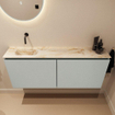 MONDIAZ TURE-DLUX Meuble toilette - 120cm - Greey - EDEN - vasque Frappe - position gauche - sans trou de robinet SW1102836