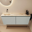MONDIAZ TURE-DLUX Meuble WC 120 cm Greey. Lavabo EDEN Frappe position gauche. Sans trou de robinet. SW1102836