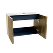 Mondiaz JOYA 60cm meuble de salle de bains suspendu - couleur Dusk - Vasque FAYE position Gauche 1 trou de robinet couleur Talc. SW1421558