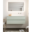 Mondiaz VICA ensemble de meuble de salle de bain - 120cm - meuble sous-vasque greey - 2 tiroirs - lavabo moon droite - sans trou de robinet XL version 60cm haut SW1090860