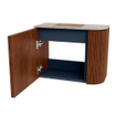 Mondiaz JOYA-DLUX 51.6cm toiletmeubel - ronding rechts kleur Ruby - Wastafel FAYE positie Links Zonder kraangat kleur Saba. SW1425601