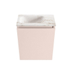 MONDIAZ TURE-DLUX Meuble de toilette 40 cm Rosee. Lavabo EDEN Frappe position gauche. Sans trou de robinet. SW1102952