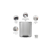 Brabantia Bo Poubelle à pédale - 60 litres - seau intérieur en plastique - matt steel fingerprint proof SW1117454