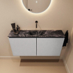 MONDIAZ TURE-DLUX Meuble toilette - 100cm - Plata - EDEN - vasque Lava - position centrale - sans trou de robinet SW1104044