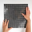 La mosaïque Mosaic Factory Barcelona - carreau mosaïque - 30x30cm - carrelage mural - carré - porcelaine noir brillant SW104830