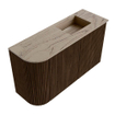 Mondiaz JOYA-DLUX 71.6cm toiletmeubel - ronding links kleur Walnut - Wastafel FAYE positie Rechts Zonder kraangat kleur Arena. SW1424357