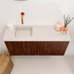 Mondiaz JOYA-DLUX 80cm toiletmeubel - kleur Ruby - Wastafel FAYE positie Links Zonder kraangat kleur Meli. SW1425344