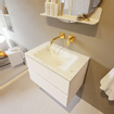 MONDIAZ VICA-DLUX Ensemble meuble de salle de bains - 70cm - meuble bas talc - 2 tiroirs - vasque encastrée cloud au milieu - sans trous de robinet - version haute 60cm - opalo SW1088474