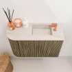 Mondiaz JOYA-DLUX 61.6cm toiletmeubel - ronding links kleur Dusk - Wastafel FAYE positie Rechts 1 kraangat kleur Meli. SW1425842