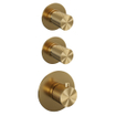 BRAUER Gold Carving Regendoucheset inbouw - hoofddouche 20cm - plafondarm 20cm - 3 carving knoppen - inclusief inbouwdeel - handdouche rond 3 standen - PVD - geborsteld goud SW715602