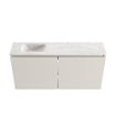 MONDIAZ TURE-DLUX Meuble toilette - 100cm - Linen - EDEN - vasque Ostra - position gauche - 1 trou de robinet SW1104932