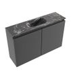 MONDIAZ TURE-DLUX Meuble toilette - 80cm - Dark Grey - EDEN - vasque Lava - position centrale - sans trou de robinet SW1103746