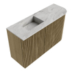 Mondiaz JOYA-DLUX 71.6cm toiletmeubel - ronding rechts kleur Dusk - Wastafel FAYE positie Links Zonder kraangat kleur Glace. SW1423178