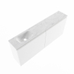 MONDIAZ TURE-DLUX meuble WC 120 cm Talc. EDEN vasque Opalo position gauche. Avec 1 trou de robinet. SW1104157