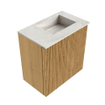 Mondiaz JOYA-DLUX 40cm toiletmeubel - kleur Oak - Wastafel FAYE positie Rechts Zonder kraangat kleur Ostra. SW1422220