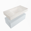 Mondiaz ALAN-DLUX Ensemble de meuble - 90cm - meuble - Clay mat - 1 tiroir - Lavabo Cloud Ostra suspendu - vasque Centre - 1 trou de robinet - Beige SW807884