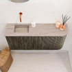 Mondiaz JOYA-DLUX 91.6cm toiletmeubel - ronding rechts kleur Shadow - Wastafel FAYE positie Links Zonder kraangat kleur Saba. SW1425156
