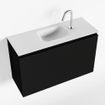 MONDIAZ OLAN Kit lave-mains - 80x30x40cm - 1 trou de robinet - 1 tiroir - mat urbain - lavabo centré - Solid Surface Blanc SW473238