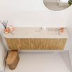 Mondiaz JOYA-DLUX 111.6cm toiletmeubel - ronding links kleur Oak - Wastafel FAYE positie Rechts 1 kraangat kleur Frappe. SW1421913