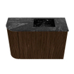 Mondiaz JOYA-DLUX 61.6cm toiletmeubel - ronding links kleur Walnut - Wastafel FAYE positie Rechts Zonder kraangat kleur Lava. SW1422439
