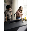 Hansgrohe Aqittura système de filtration mitigeur de cuisine 210 bec extractible 1jet noir mat SW918722