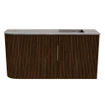 Mondiaz JOYA-DLUX Meuble de salle de bains 81,6cm - arrondi gauche couleur Walnut - Vasque FAYE position Droite Sans trou de robinet couleur Oza SW1424604