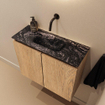 MONDIAZ TURE-DLUX Meuble toilette - 60cm - Washed Oak - EDEN - vasque Lava - position centrale - sans trou de robinet SW1104122