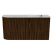 Mondiaz JOYA-DLUX 81.6cm toiletmeubel - ronding links kleur Walnut - Wastafel FAYE positie Rechts 1 kraangat kleur Glace. SW1422383