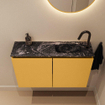 MONDIAZ TURE-DLUX meuble WC 80 cm Ocher. Lavabo EDEN Lava position droite. Avec 1 trou de robinet. SW1103919