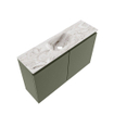 MONDIAZ TURE-DLUX Meuble de toilettes 80 cm Army. EDEN lavabo Glace position centrale. Sans trou de robinet. SW1103170