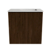Mondiaz JOYA-DLUX 40cm toiletmeubel - kleur Walnut - Wastafel FAYE positie Rechts Zonder kraangat kleur Glace. SW1422325