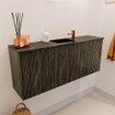 Mondiaz JOYA-DLUX 100cm meuble de salle de bains - couleur Shadow - Vasque FAYE position Milieu 1 trou de robinet couleur Lava. SW1422864