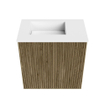 Mondiaz JOYA Meuble de toilette 40cm - couleur Dusk - Lavabo FAYE position Gauche 1 trou de robinet couleur Talc SW1421546